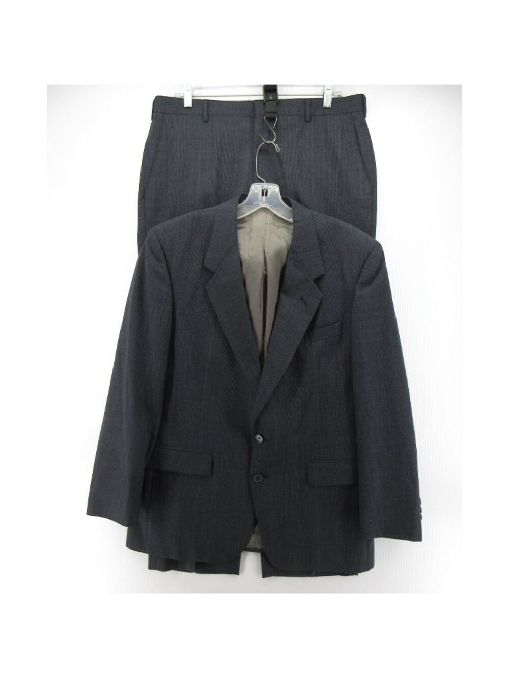 VINTAGE Givenchy Monsieur Suit 42 Pure Wool Glen Plaid USA Made 34X31 *